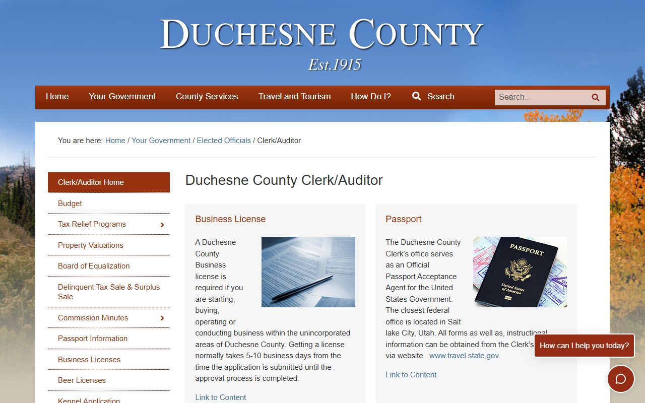 Duchesne County obituary research at the Duchesne County Clerk office