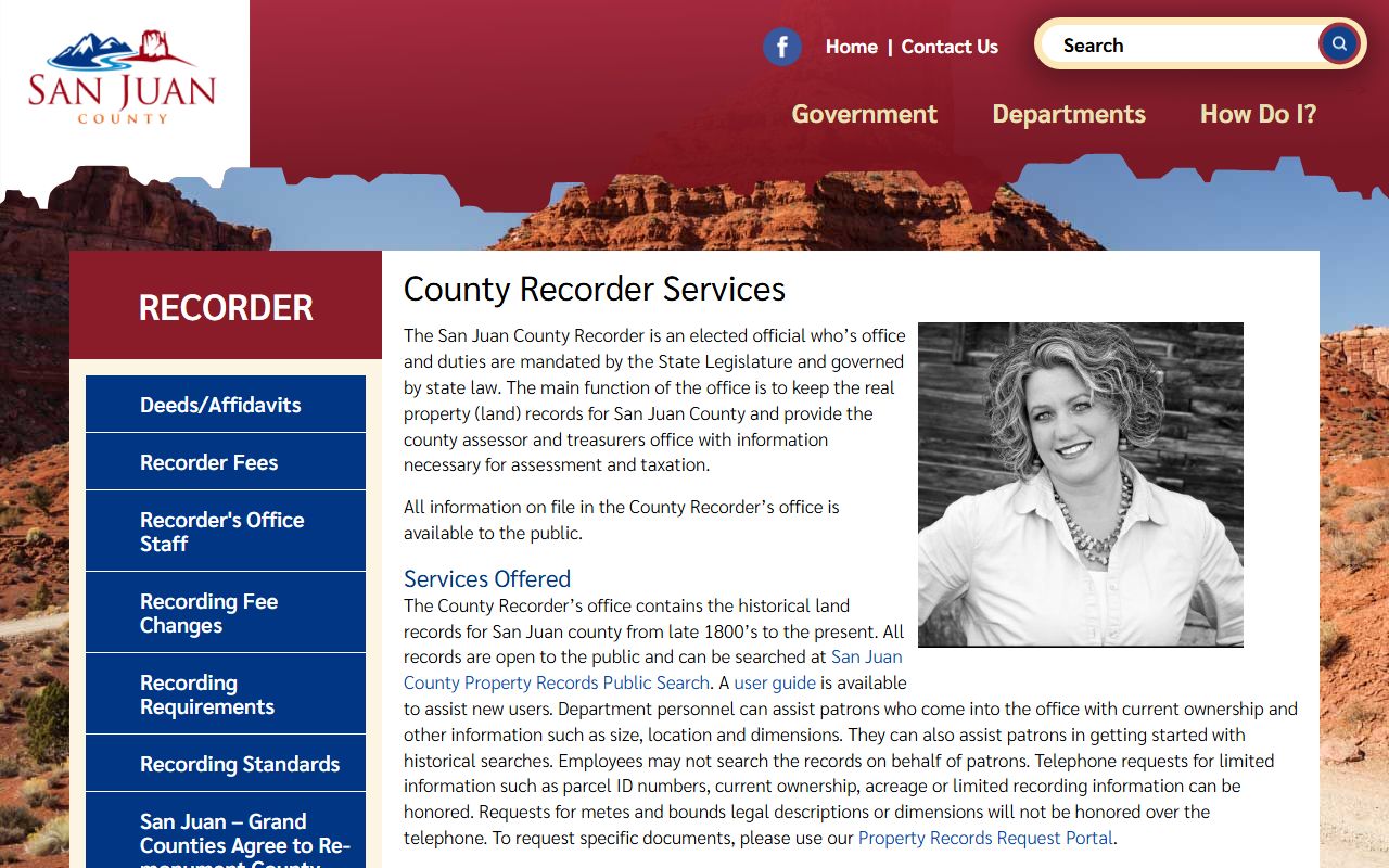 San Juan County obituary research at the county recorder office