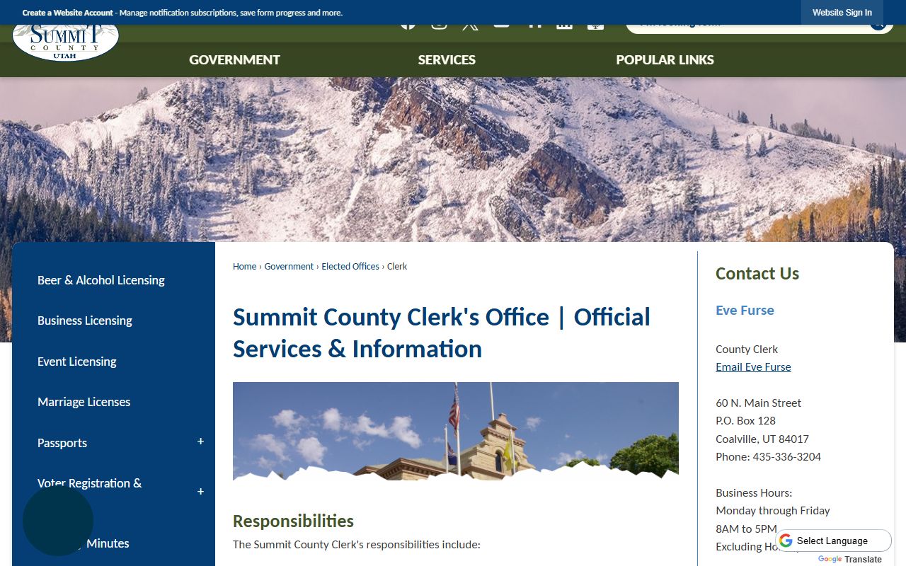 Summit County obituary research at the county clerk office