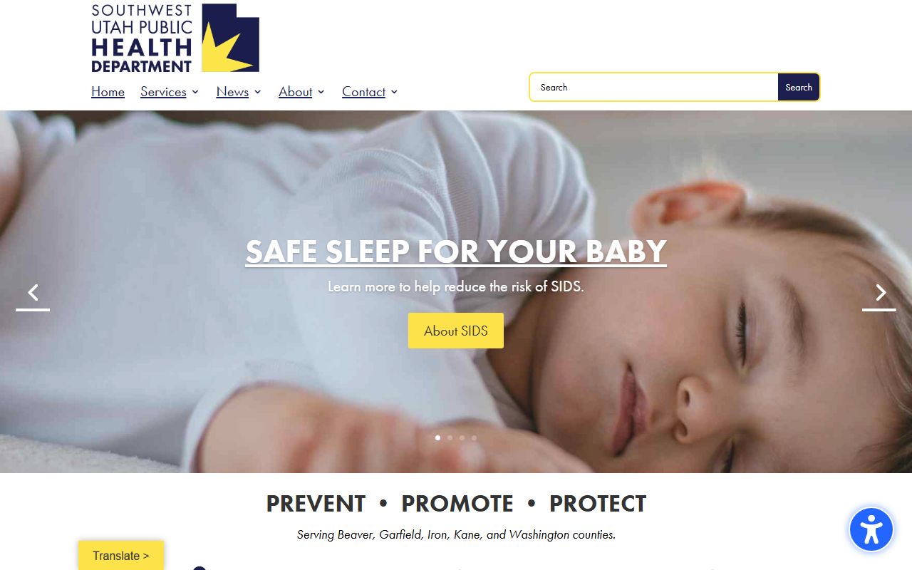 Washington County obituary requests through Southwest Utah Public Health Department