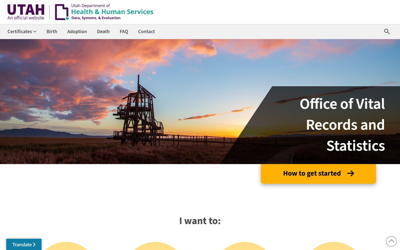 Utah obituary record source from the Utah Office of Vital Records